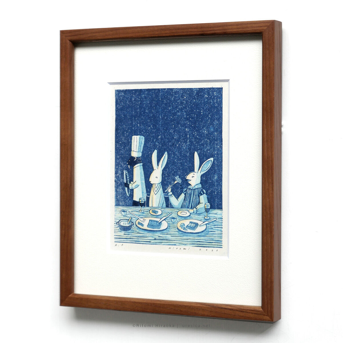 平岡瞳 版画「まっくろいたちのレストラン」13 | URESICA