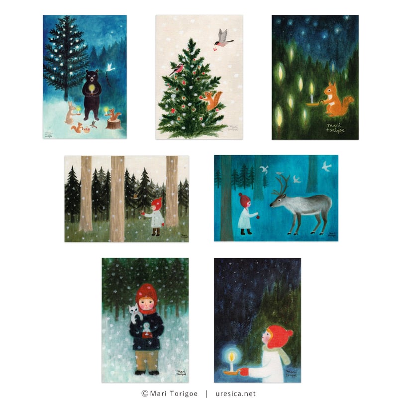 Merry Go Round ポストカード13枚セット とりごえまり ポストカード（Xmas） | URESICA
