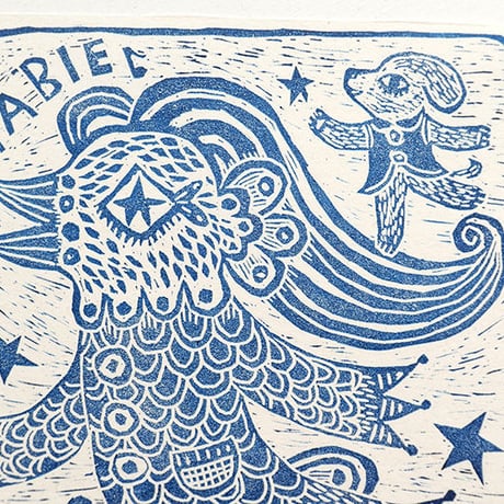 くまあやこ 版画「AMABIE」