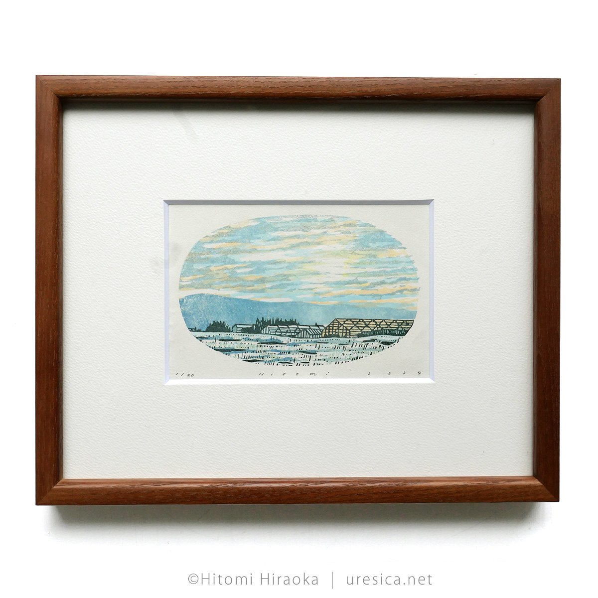 平岡瞳さん　版画 2023年 平岡瞳 木版画「空とおく」02 | URESICA