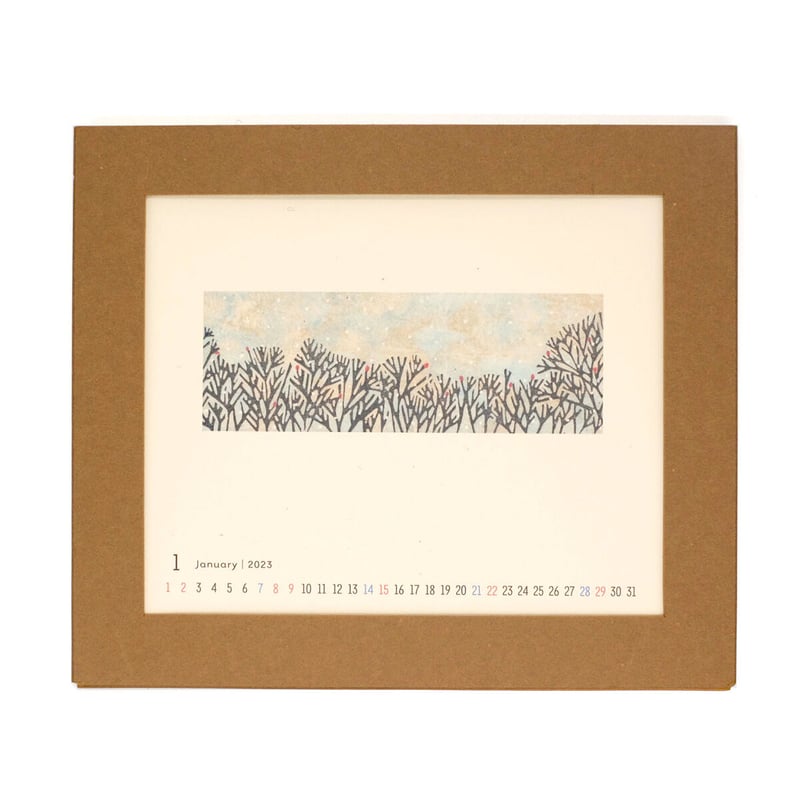 平岡瞳さん　版画 2023年 平岡瞳 卓上カレンダー2023 | URESICA