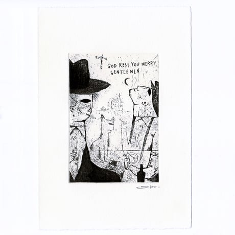 タダジュン「GOD REST YOU MERRY GENTLEMEN」銅版画シート
