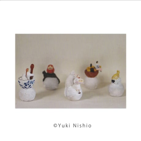 能登半島大震災チャリティ絵葉書5枚組「猫組」