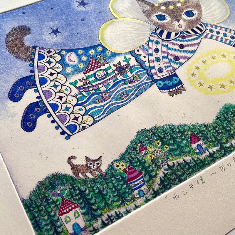 くまあやこ「ねこ天使 〜夜の船〜」シート | URESICA