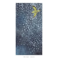 とりごえまり「雪の日に星を降らせた黄色いコトリ」大判カード