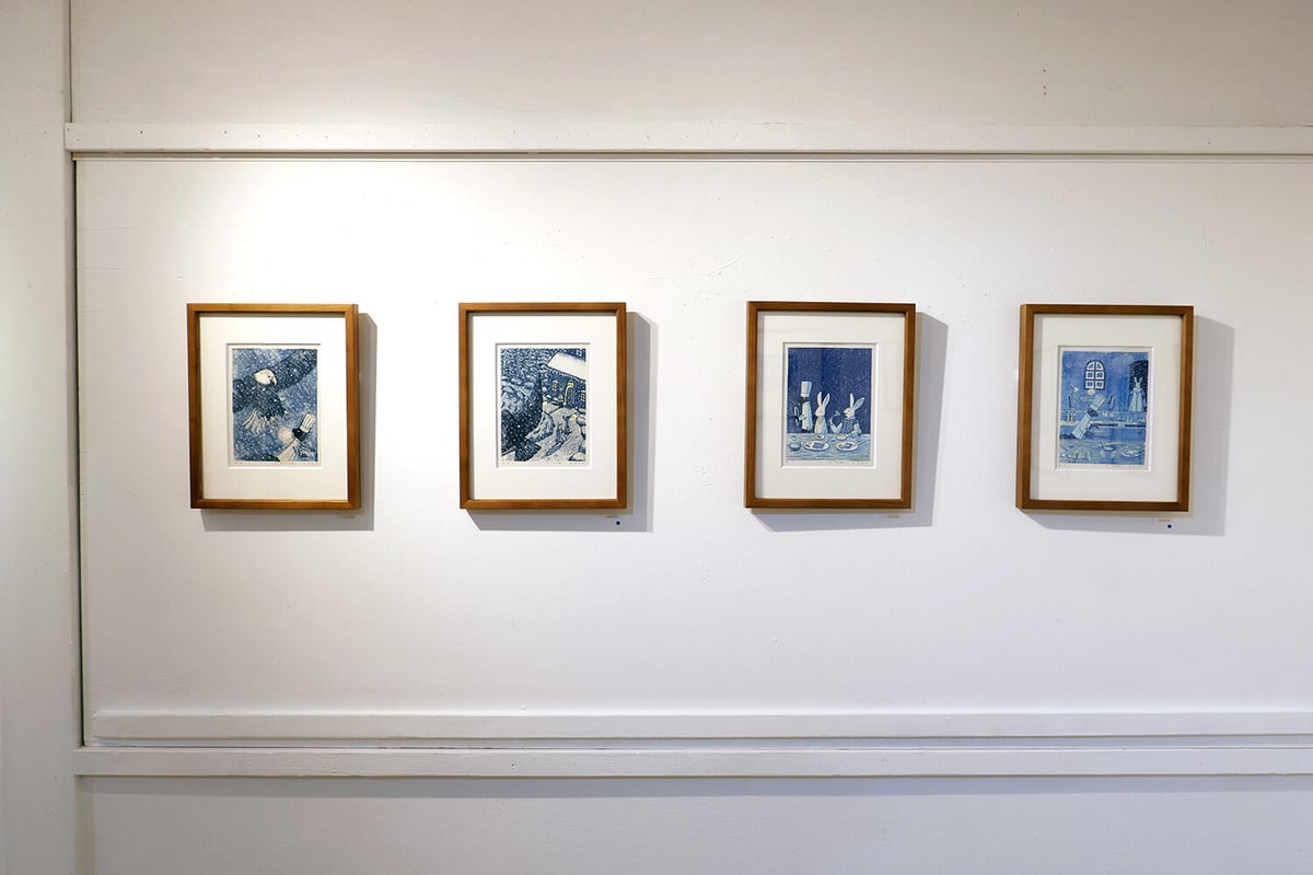 平岡瞳 版画「まっくろいたちのレストラン」12 | URESICA