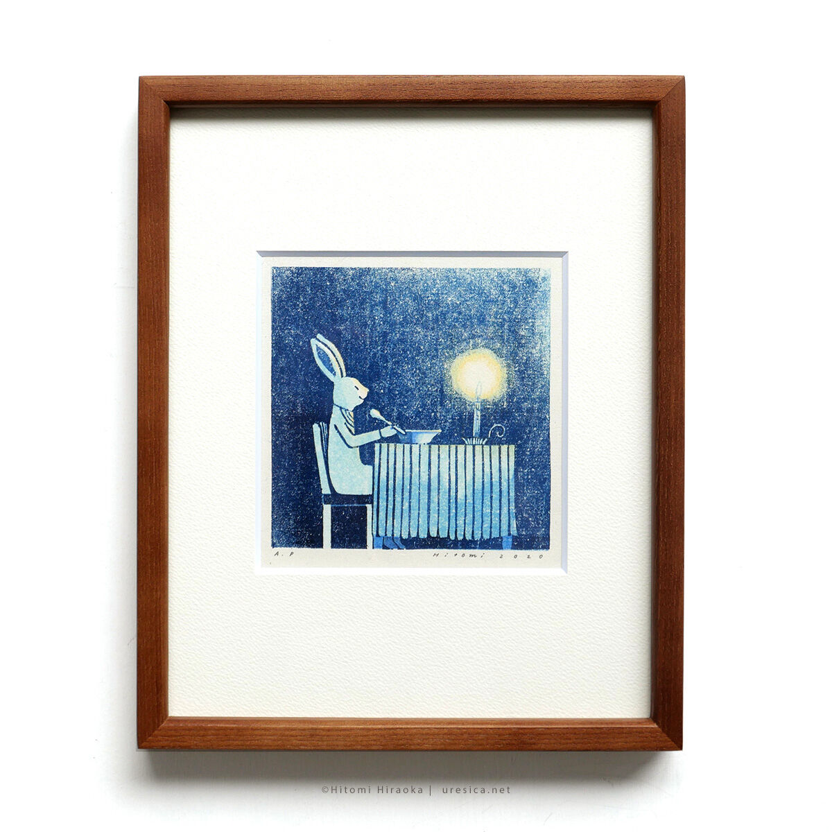 平岡瞳 版画「まっくろいたちのレストラン」08 | URESICA