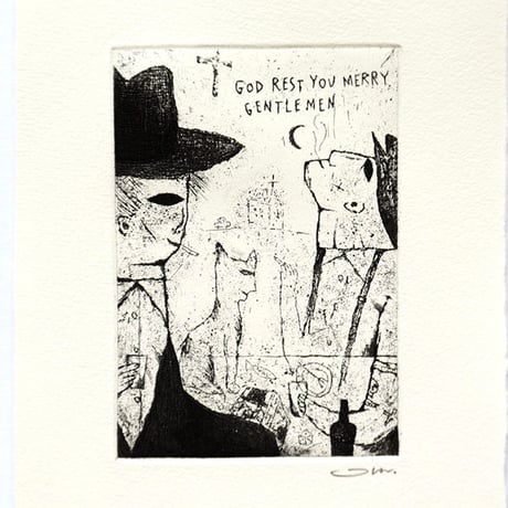 タダジュン「GOD REST YOU MERRY GENTLEMEN」銅版画シート