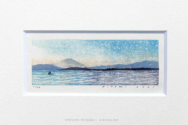 版画 平岡瞳さん 平岡瞳 木版画「空とおく」02 | URESICA