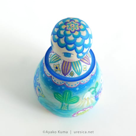 くまあやこ　こけし「青い夜」
