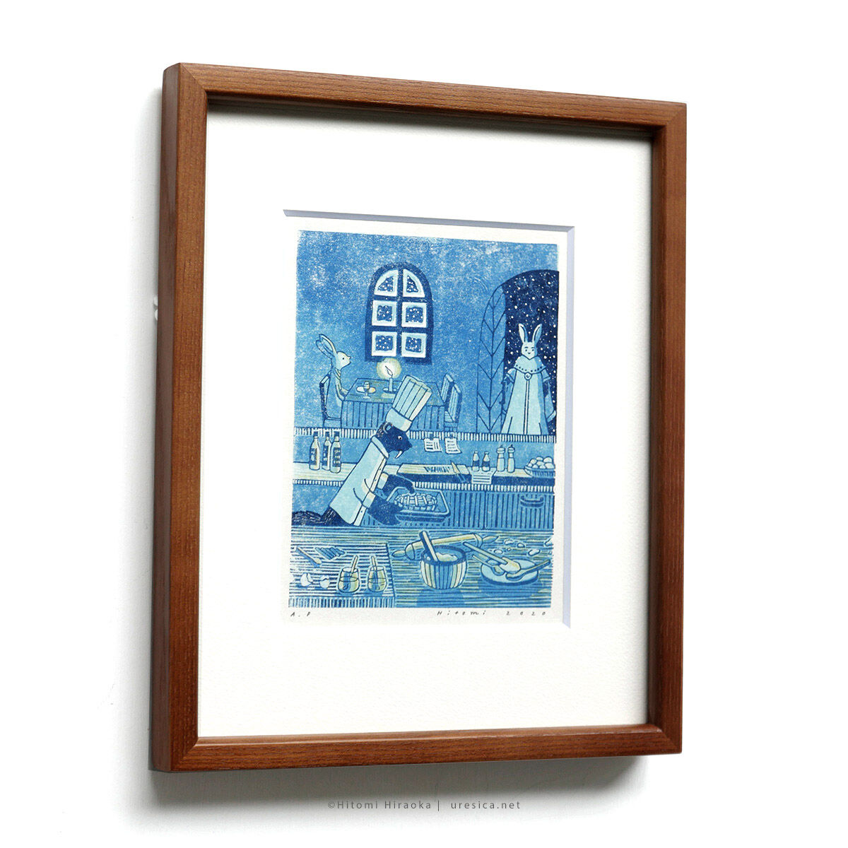 平岡瞳 版画「まっくろいたちのレストラン」12 | URESICA