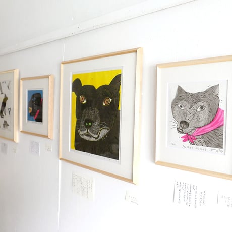 竹上妙　木版画「たのしみのみ」