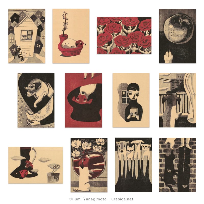 柳本史「雨犬」ポストカード | URESICA