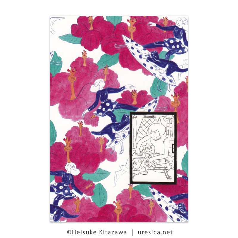 北澤平祐　花柄と皿洗い　原画　2019 個展　花と生活 北澤平祐『花と生活・生活に花』限定BOXセット☆サイン本 | URESICA