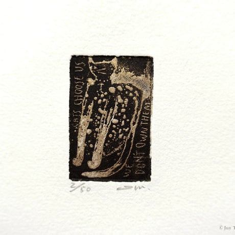 タダジュン「Cats choose us」銅版画＊シート