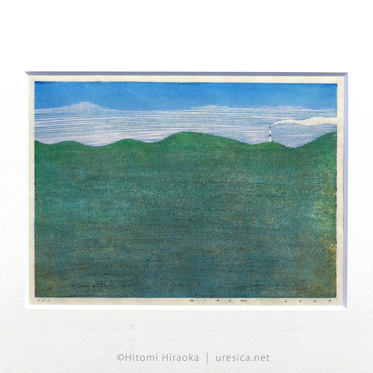 平岡瞳 木版画「空とおく」30 | URESICA