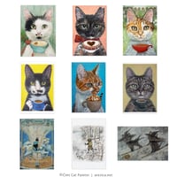 石黒亜矢子「飼い猫のパーティ」A4ポストカード | URESICA