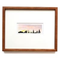 平岡瞳　木版画「夕方 2」