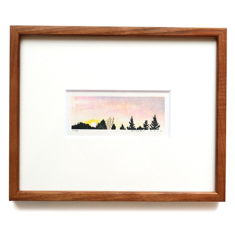 平岡瞳 木版画「夕方 2」 | URESICA