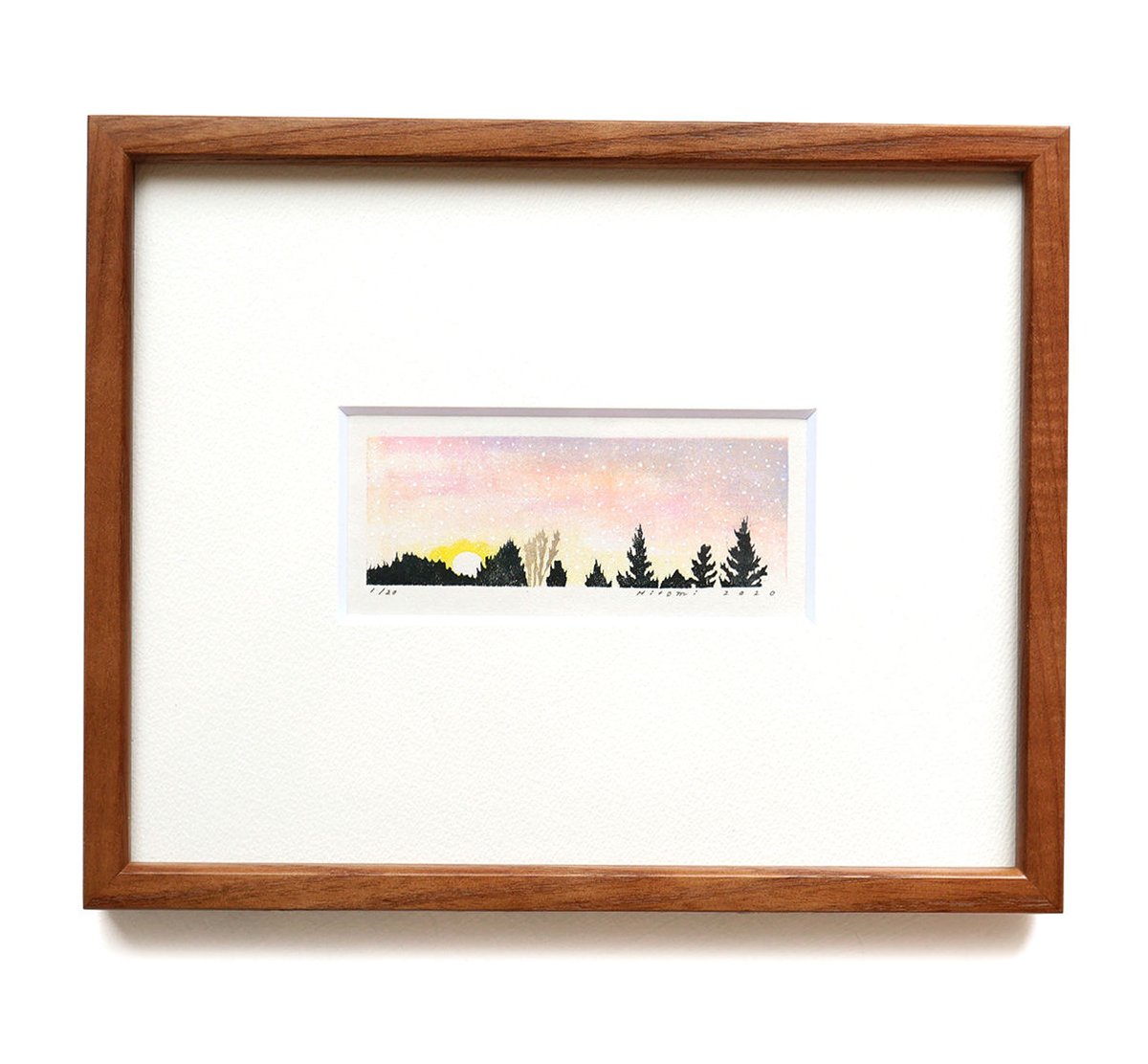 平岡瞳 木版画「夕方 2」 | URESICA