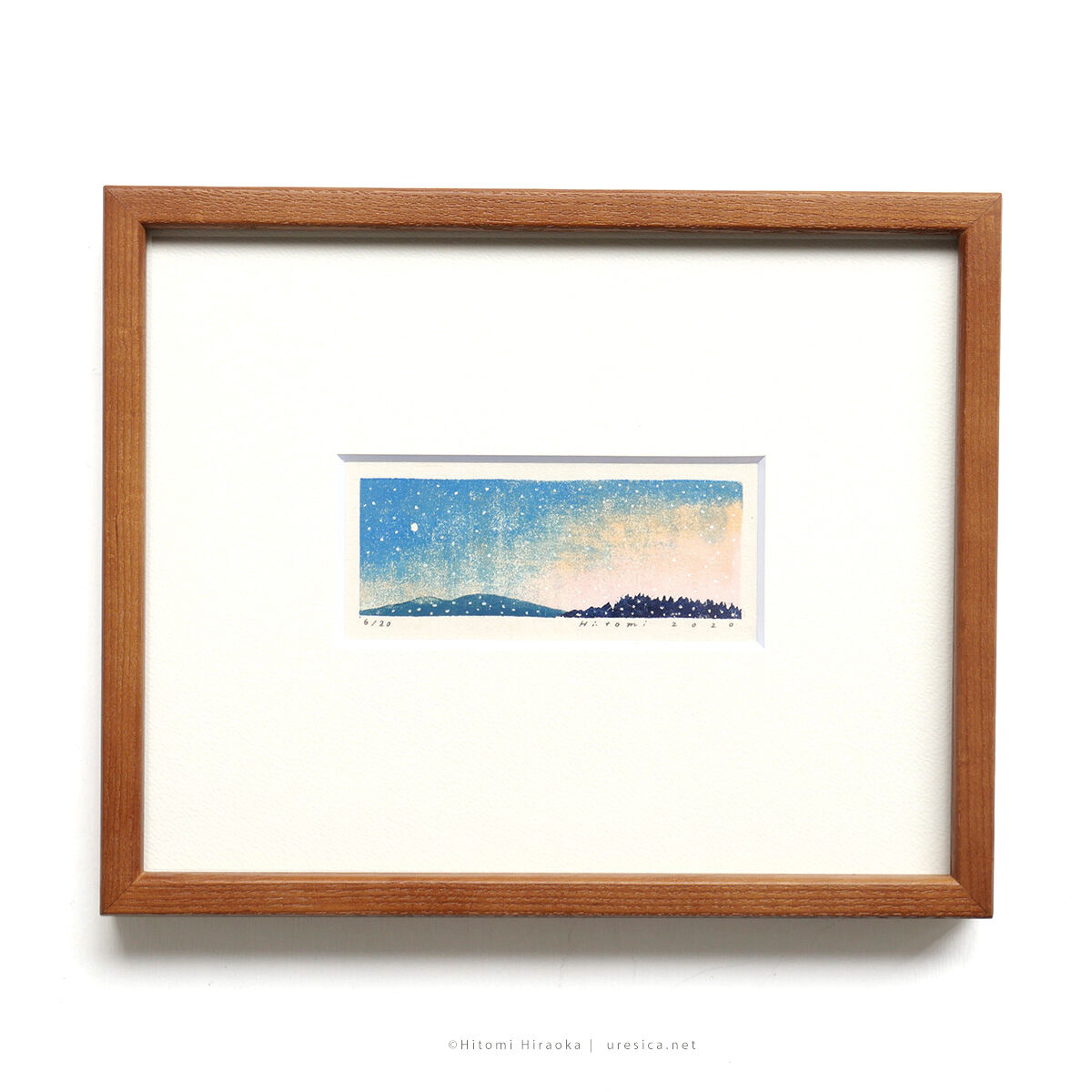 平岡瞳さん　版画　スノードーム　新品　額装 平岡瞳 木版画 10 | URESICA