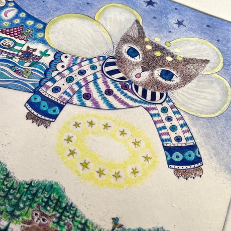 くまあやこ「ねこ天使 〜夜の船〜」シート
