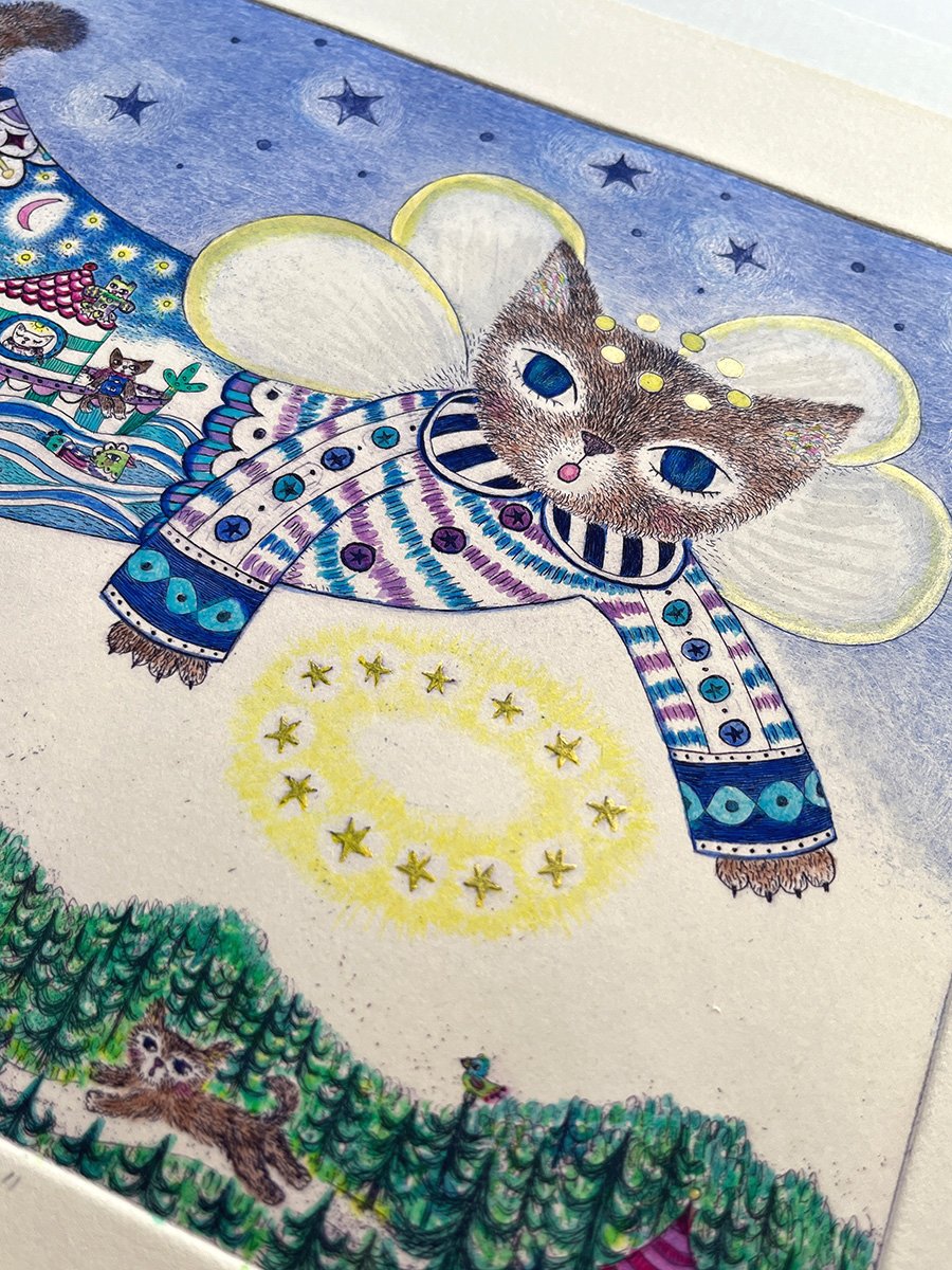 くまあやこ「ねこ天使 〜夜の船〜」シート | URESICA