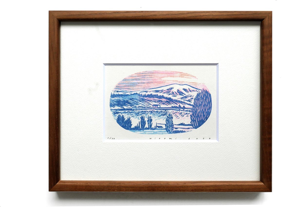 平岡瞳 木版画「空とおく」03 | URESICA