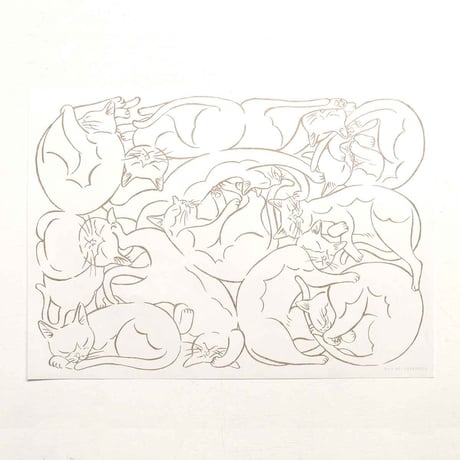 坂本千明　ブックカバー（寝猫）