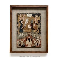 網代幸介　原画　木製フレーム付き　アガニョーク 網代幸介 原画 木製フレーム付き アガニョーク