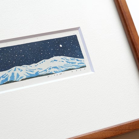 平岡瞳　木版画「夜 1」