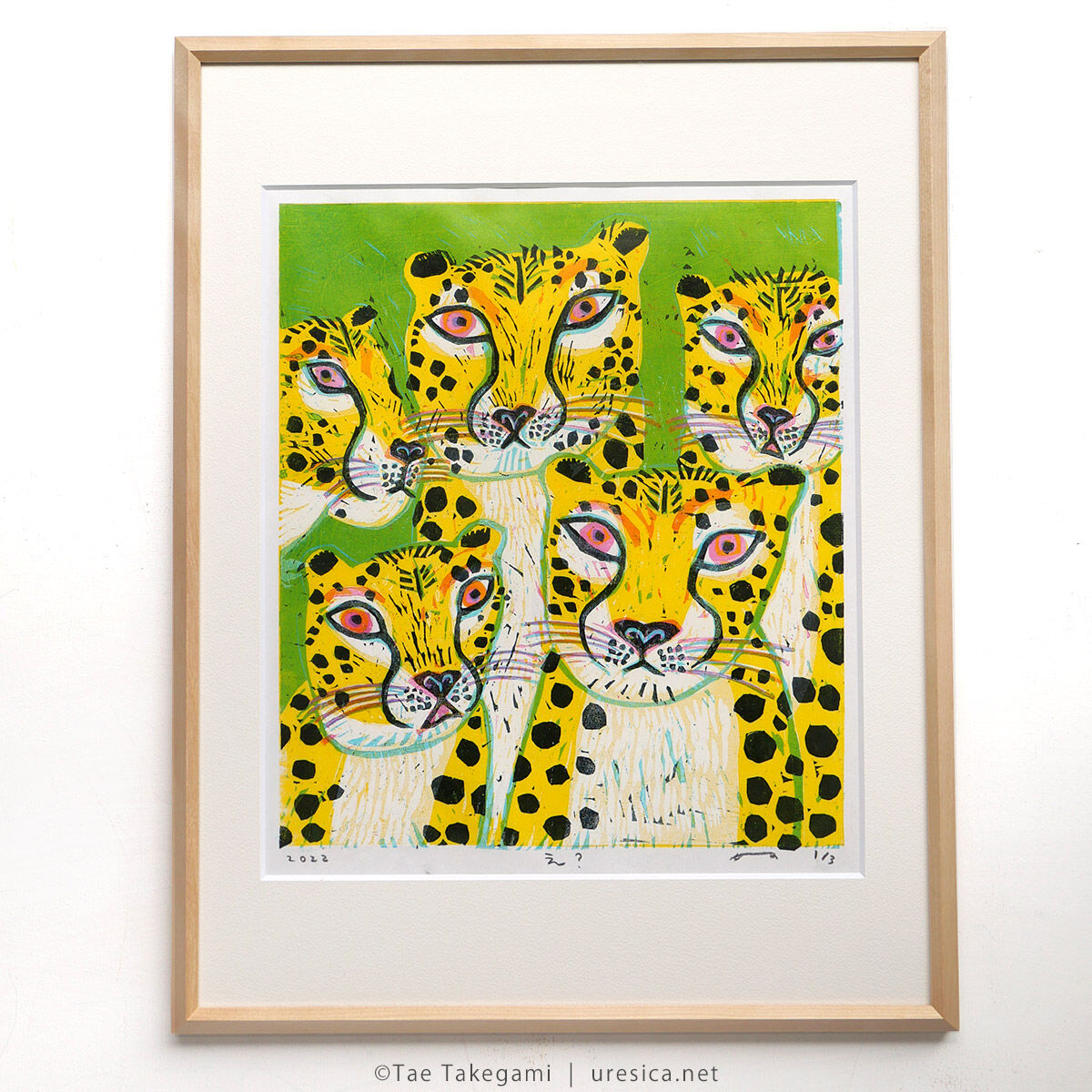 ☆☆【全額寄付】蝋画/ロウ画 うえしんちえ子作 いわさきちひろ 絵画 乳母車と赤ちゃん(うばぐるまとあかちゃん