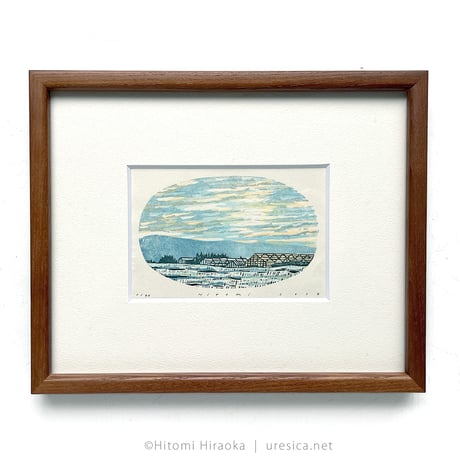 平岡瞳　木版画「空とおく」02