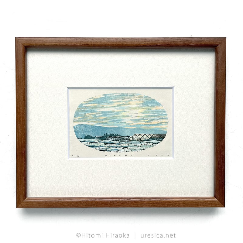 平岡瞳 木版画「空とおく」02 | URESICA