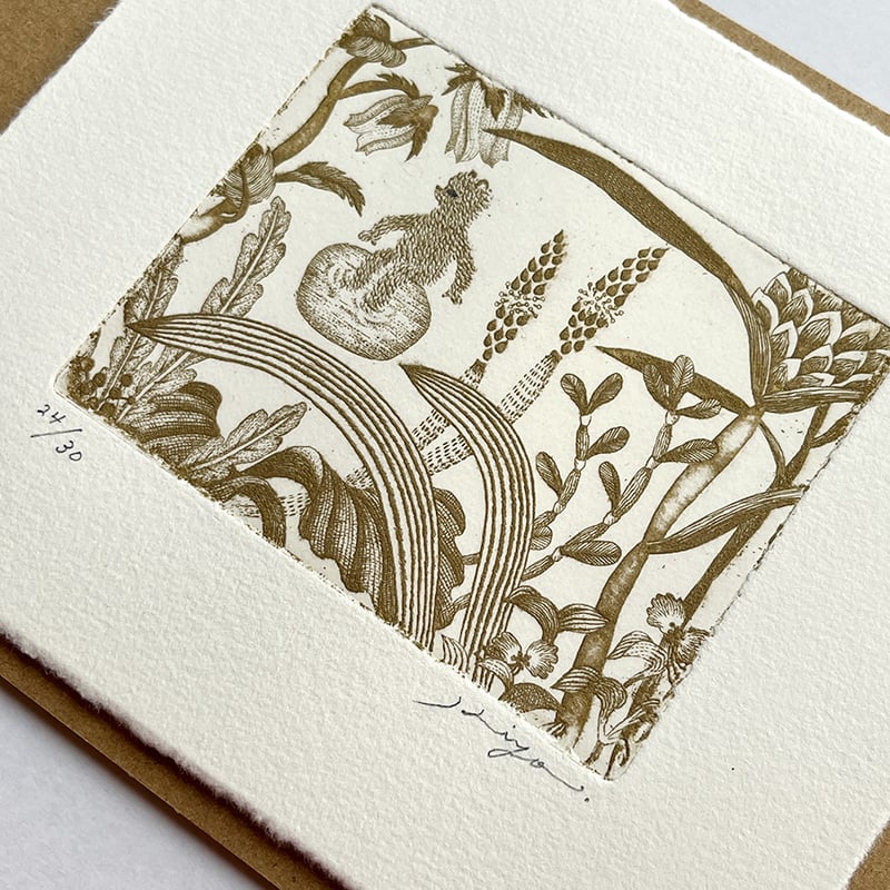 絵画　カラー銅版画　シ―ト タダジュン「SAVY」銅版画シート | URESICA