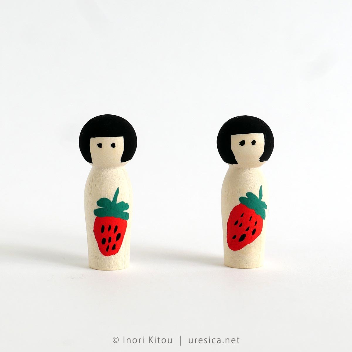 石巻こけし　いちご型のえじこ 石巻こけし いちご型のえじこ イチゴこけし 約3.5寸 約10.5cm