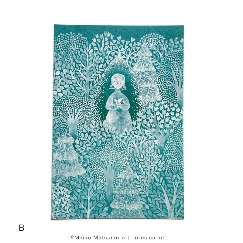 まつむらまいこ「筆が編むレース」ポストカード | URESICA