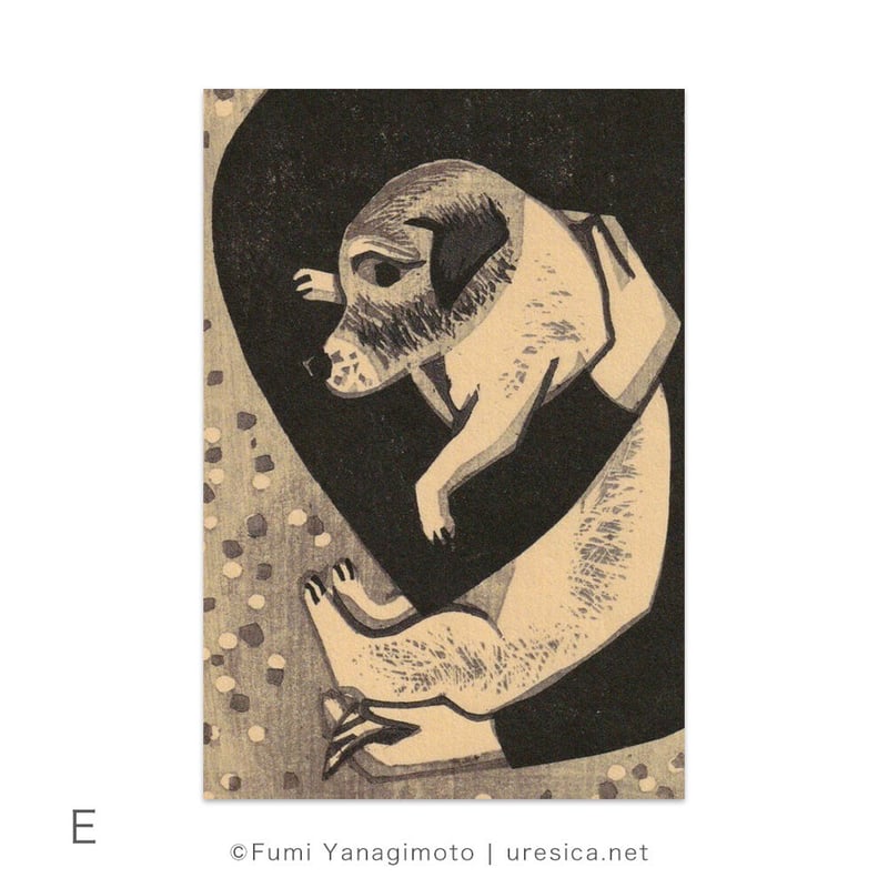 柳本史 額装木版画「RAIN DOG 柳本 史 外間 隆史 Fumi Yanagimoto / Takafumi Sotoma - 雨犬 A