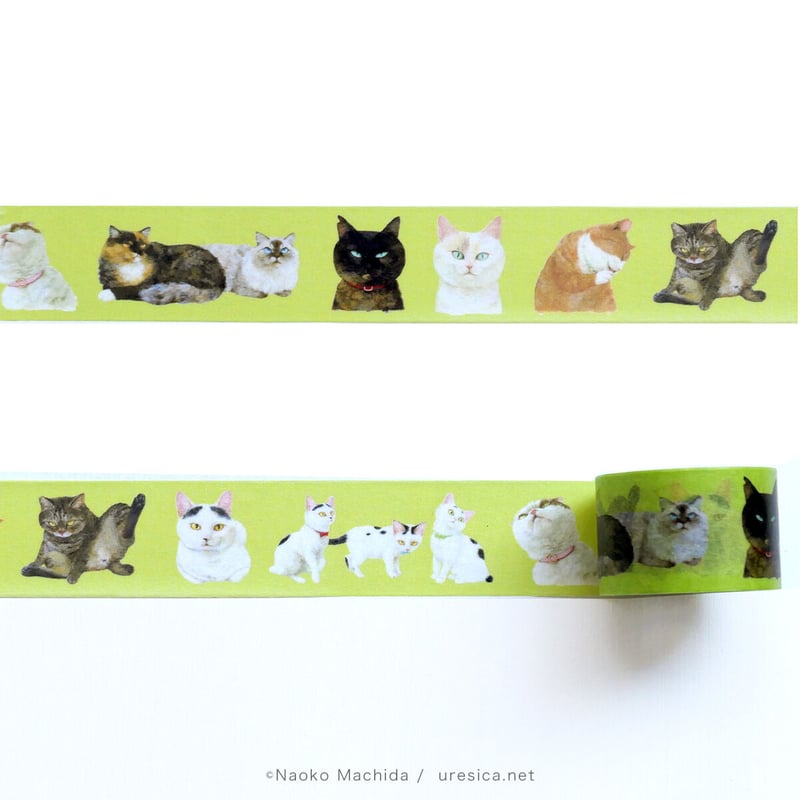 町田尚子「ねことねこ」マスキングテープ | URESICA