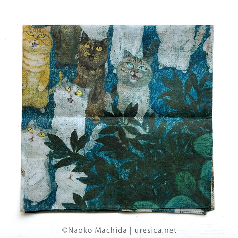 町田尚子「ネコヅメのよる」大判ハンカチ | URESICA