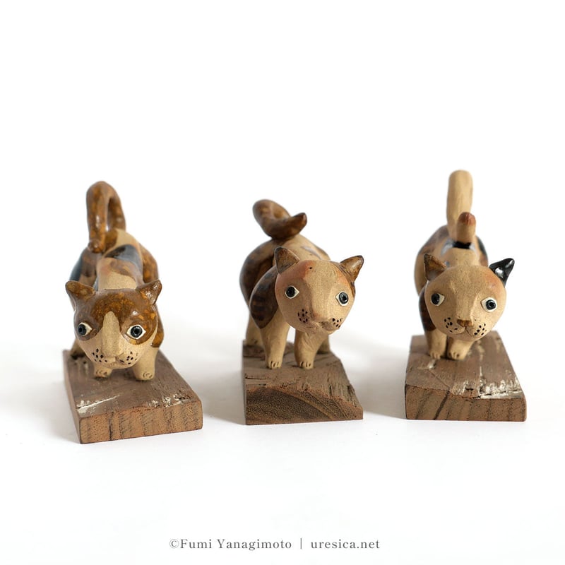 金属製動物彫刻 4点セット 柳本史 猫4 | URESICA