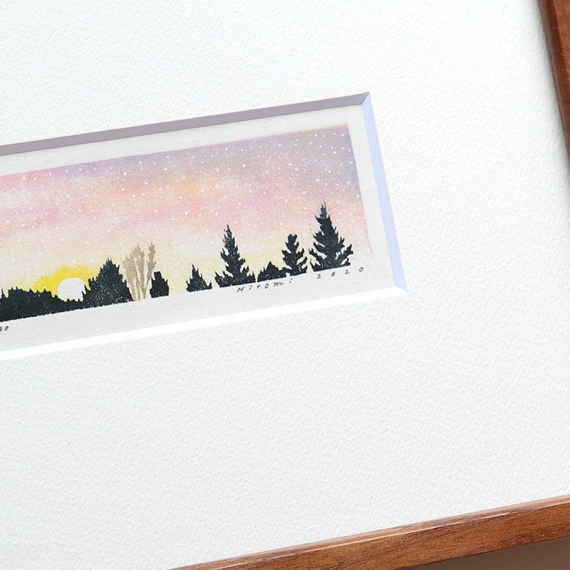 平岡瞳 木版画「夕方 2」 | URESICA