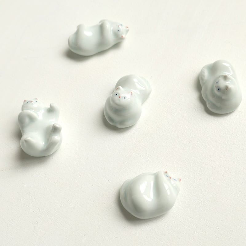 猫型箸置き 白 箸置き 白猫 白兎 陶器 箸 置き カトラリー レスト かわいい