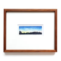 平岡瞳　木版画「夕方 1」