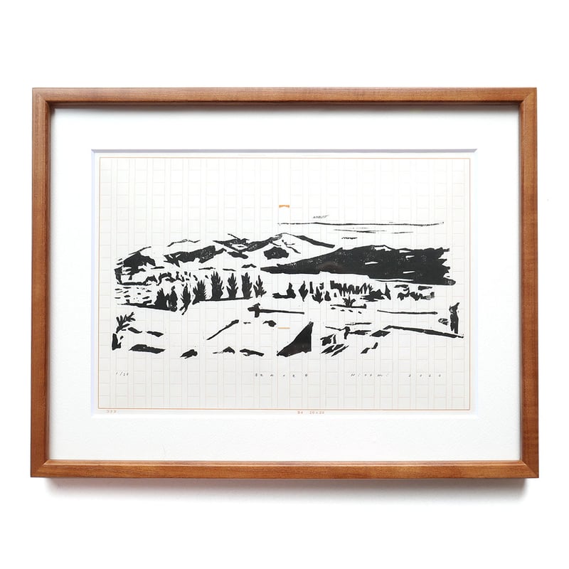 平岡瞳 木版画「旅のメモ 4」 | URESICA