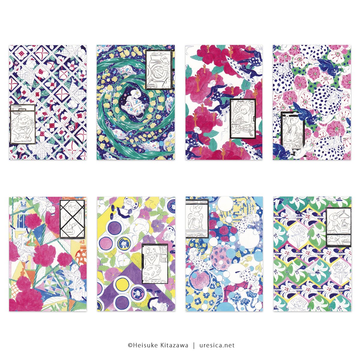 北澤平祐　花柄と皿洗い　原画　2019 個展　花と生活 北澤平祐 花柄と皿洗い 原画 2019 個展 花と生活 fit=scale-down,