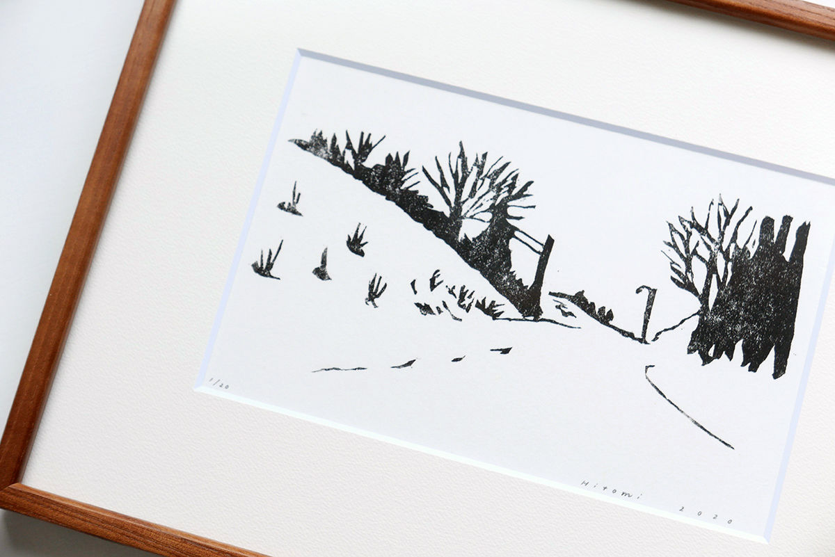 平岡瞳 木版画「山道」 | URESICA