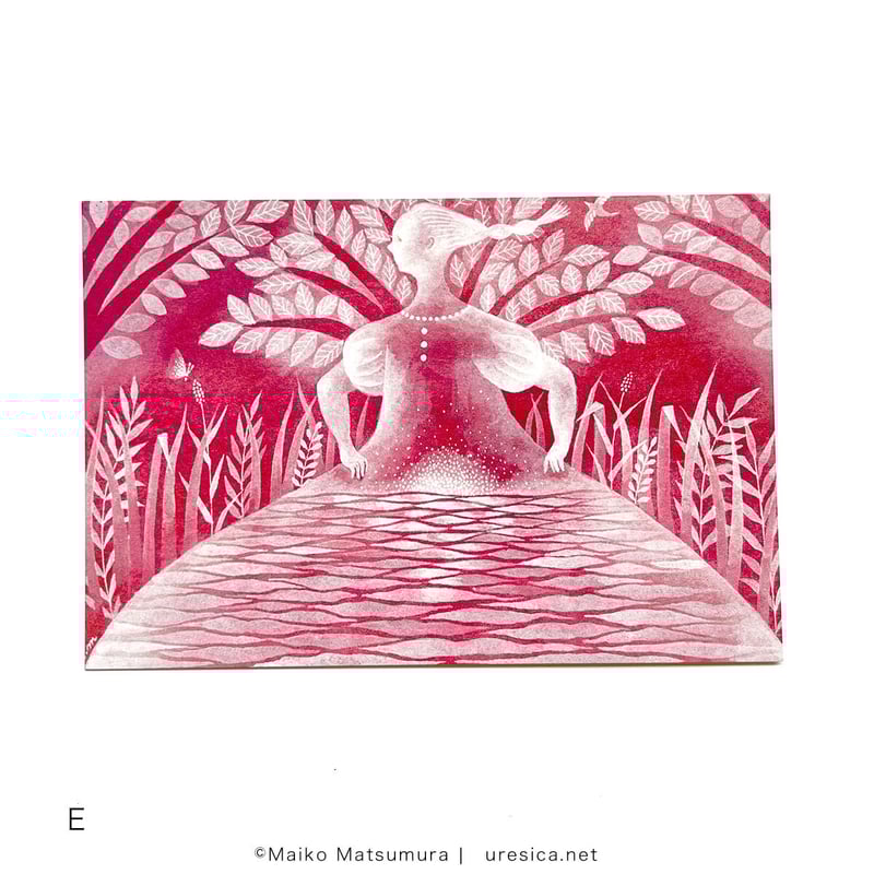 まつむらまいこ「筆が編むレース」ポストカード | URESICA