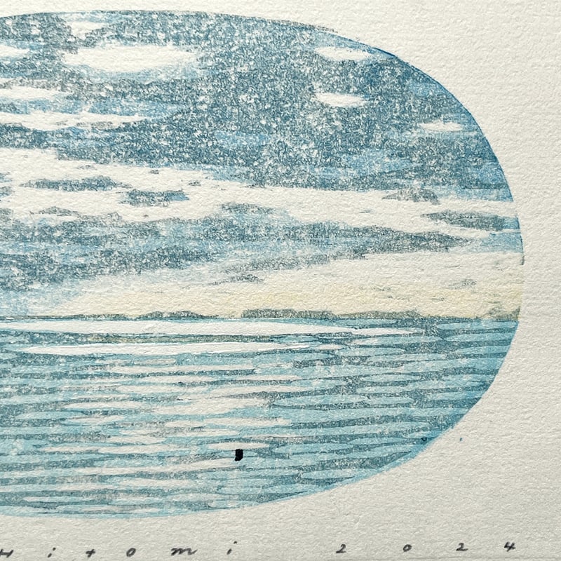 平岡瞳 木版画「空とおく」01 | URESICA