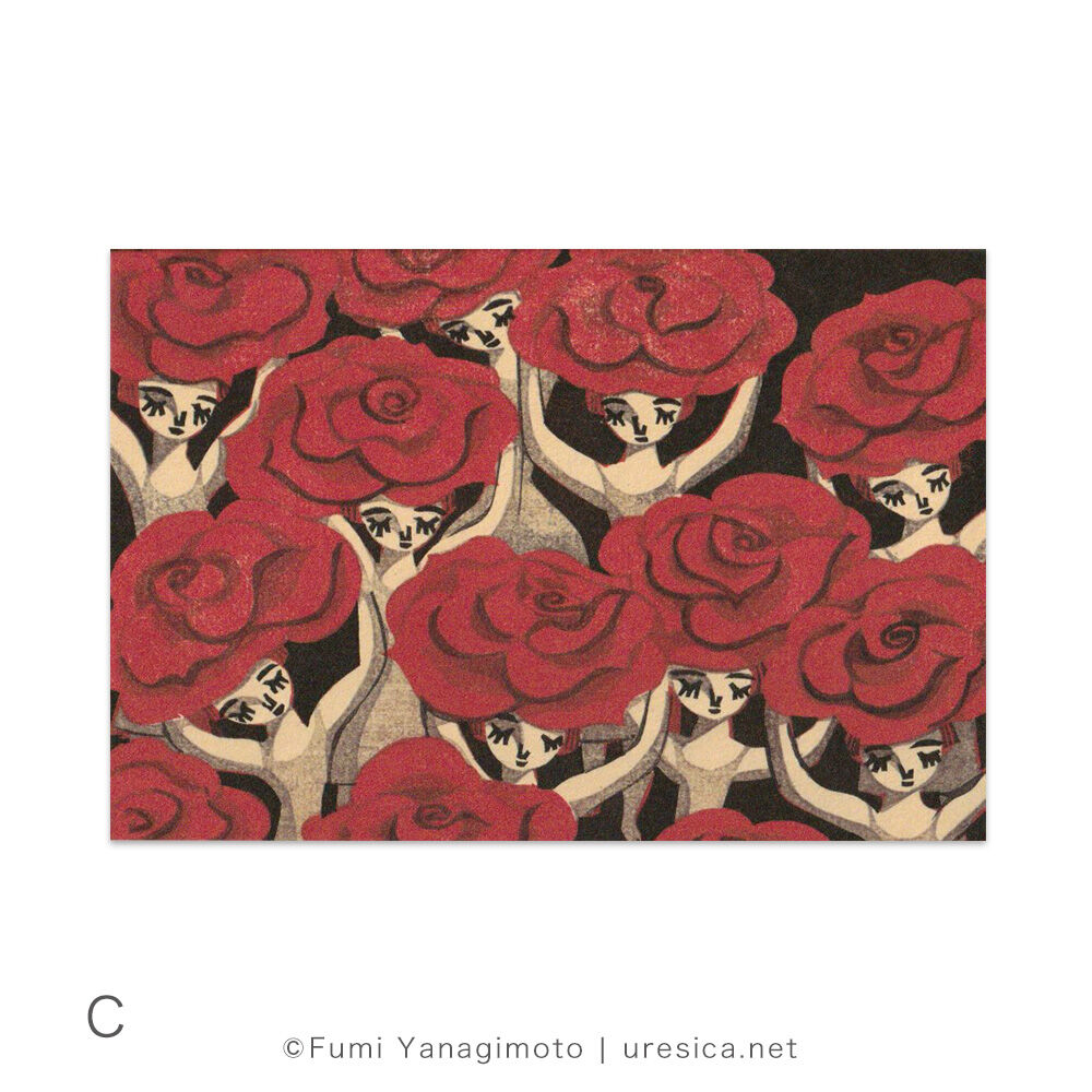 柳本史 額装木版画「RAIN DOG 柳本史「雨犬」ポストカード | URESICA